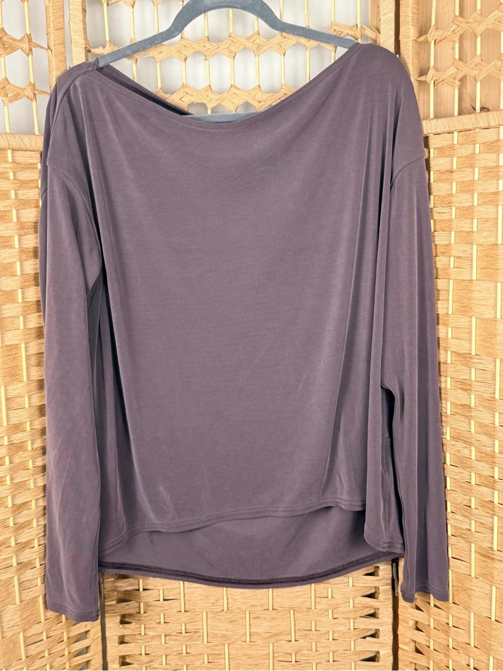 NWOT Lululemon Drapey Softstreme Off the Shoulder Long Sleeve in Espresso Size M